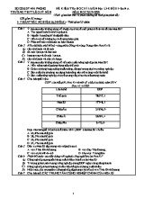 Đề kiểm tra học kì I môn Địa lý Lớp 11 - Ban A - Năm học 2019-2020 - Trường THPT Lê Quý Đôn (Có đáp án)